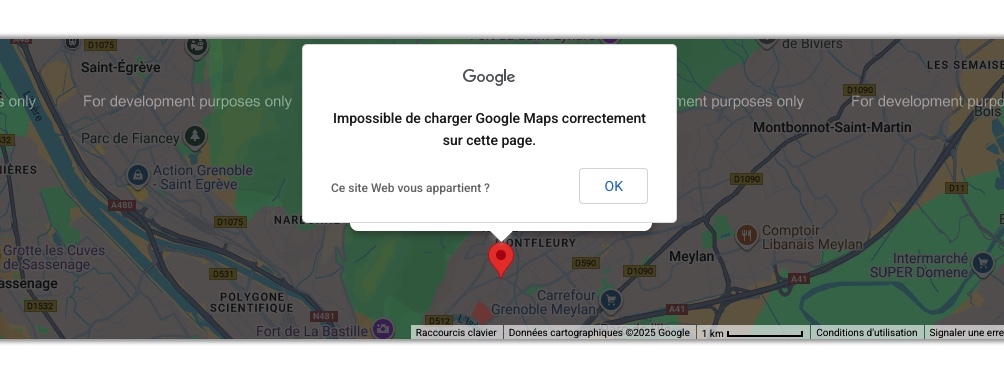 erreur google api